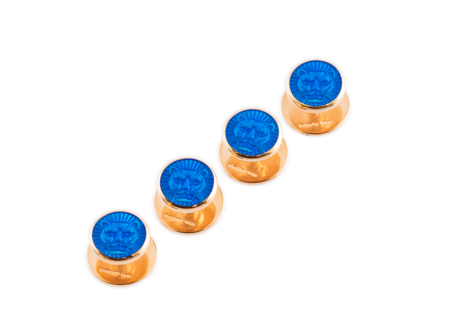 TOYECC - Goldsmiths Gold-Plated Sterling Silver Dress Studs | Blue