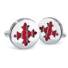 Order of the British Empire (OBE) Rhodium Plated Cufflinks - Order of the Most Excellent British Empire - OBE Medal for sale