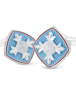 OBE Hallmarked Silver and Vitreous Enamel Cufflinks - Order of the Most Excellent British Empire - OBE Medal for sale