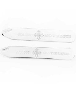 OBE Engraved Hallmarked Silver Collar Stiffeners - Order of the Most Excellent British Empire - OBE Medal for sale