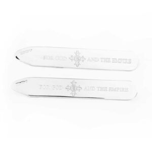 OBE Engraved Hallmarked Silver Collar Stiffeners - Order of the Most Excellent British Empire - OBE Medal for sale
