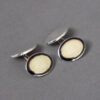 TOYECC - St John Ambulance Enamelled Oval Chain Link Silver Cufflinks